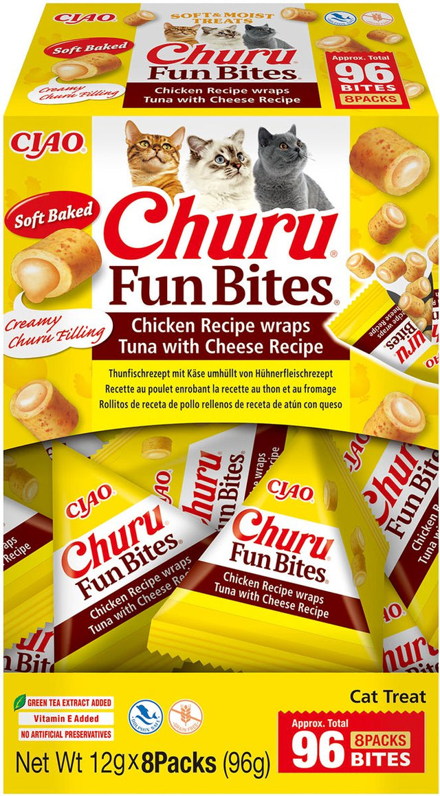 Inaba ciao churu fun bites brokjes kattensnack tonijn kaas 8x12g