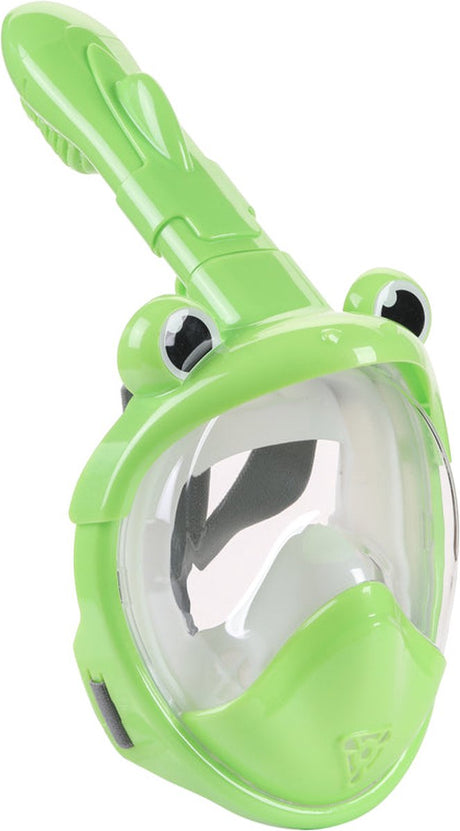 Atlantis frog snorkelmasker - snorkel - duikbril - snorkelset - full face masker - kinderen - groen xs