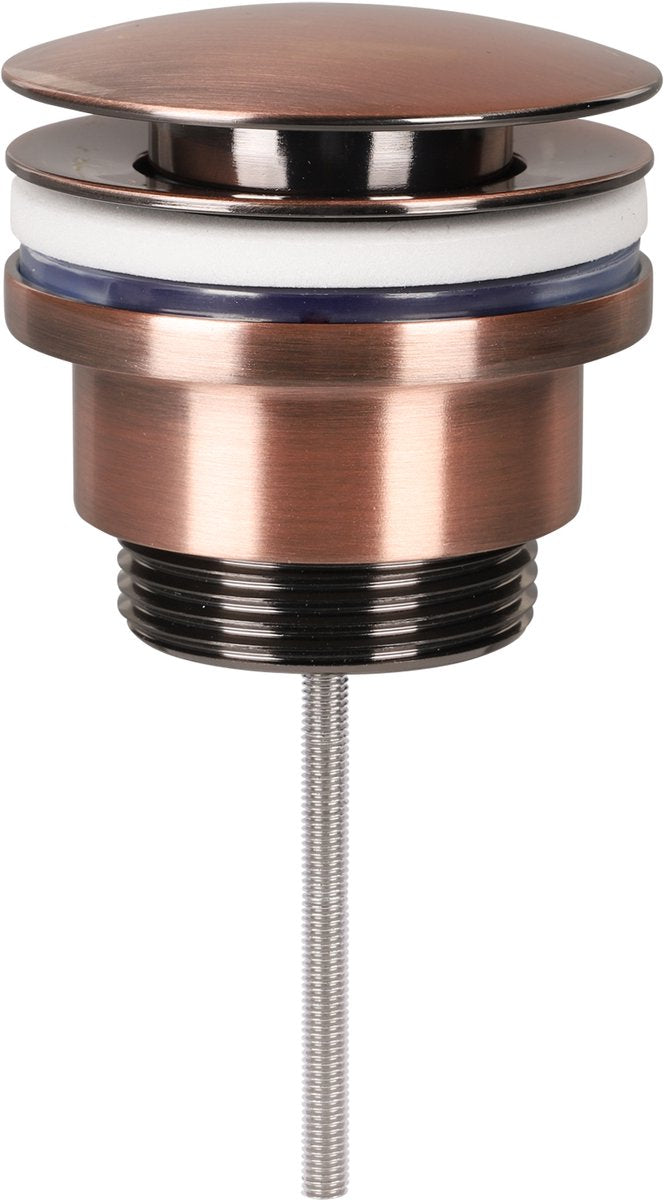 Differnz afvoerplug pop up - design afvoerstop voor wastafel en badkamer - messing - eenvoudige montage met schroefdraad - ø 6,3 cm - hoogte 6,3-7,2 cm - kleur rood koper