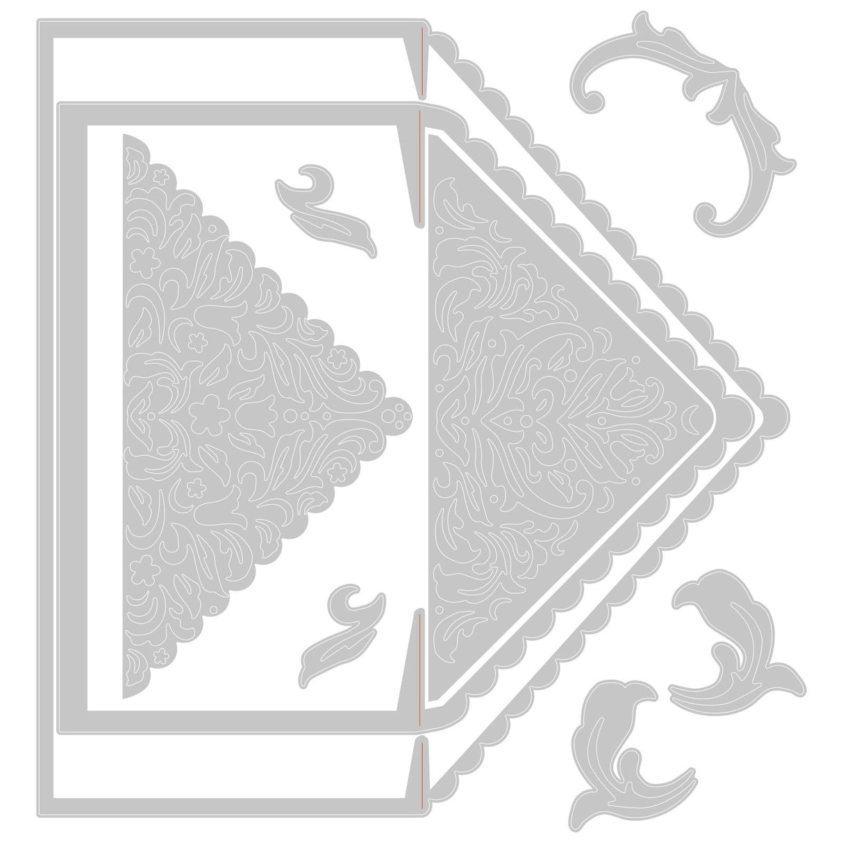 Sizzix • thinlits die set lace envelope liners 9pieces