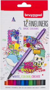 Bruynzeel fineliner set 12 kleuren | set a 12 stuk
