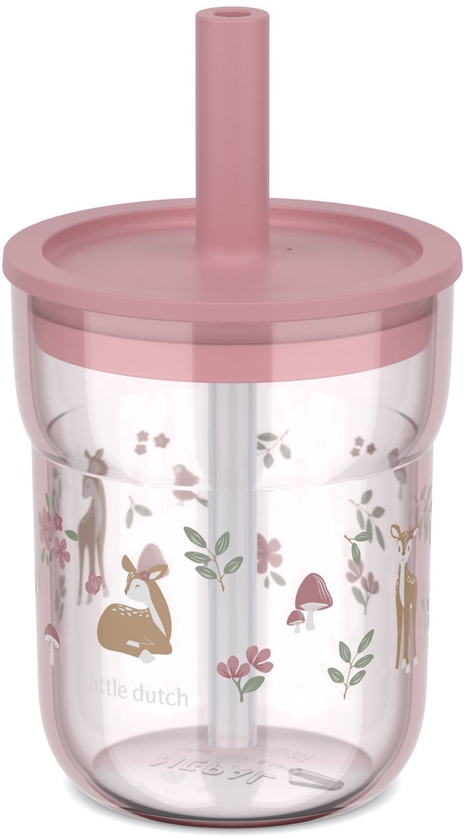Mepal mio kinderbeker met rietje little dutch - 250 ml - makkelijk vast te houden - kinderservies - fairy garden