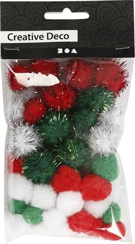 Creativ company pompoms kerst, 48st.