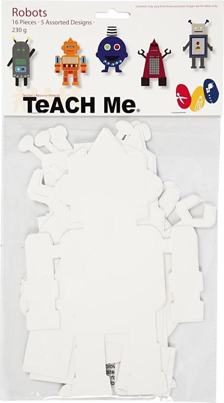 Creotime robots teach me 22,5 - 24 cm karton wit 16 stuk