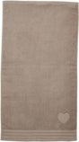 Riviera maison heart strandlaken - 100x180 cm - taupe