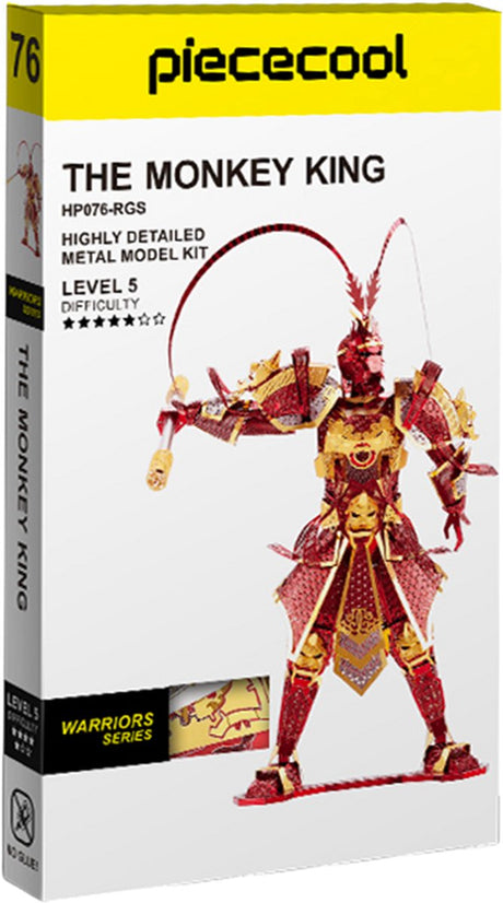 Geronimo games piececool - the monkey king - - hobby - metalen model - level 5 - 3d puzzel - highly detailed - color - 166 stukjes
