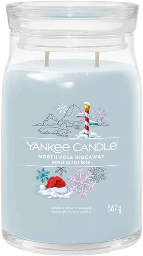 Yankee candle - north pole hideaway large jar geurkaars - 90 branduren - twee lonten