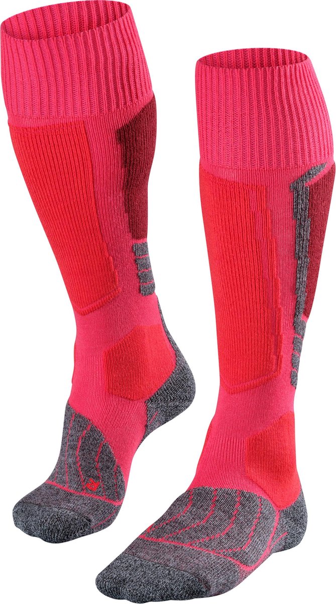 Falke sk1 warm dik wol functioneel materiaal skisokken dames rood - maat 37-38