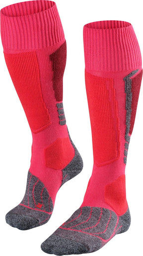 Falke sk1 warm dik wol functioneel materiaal skisokken dames rood - maat 37-38