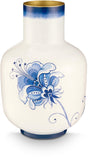 Pip studio vaas pip the blue bird - bloemenvaas van metaal - blauw - 36cm