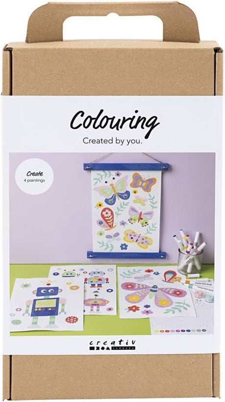 Creativ company hobbyset kleuren vlinder en robot in vrolijke kleuren