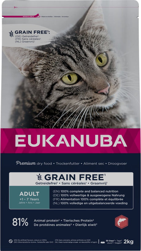 Eukanuba kat adult graanvrij zalm 2 kg