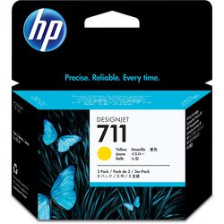 Inktcartridge hp 711 cz136a geel 3 stuks