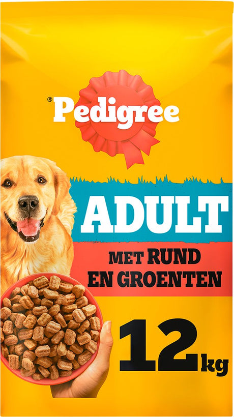 Pedigree hondenbrokken - adult droogvoer - rund en groenten - 12kg