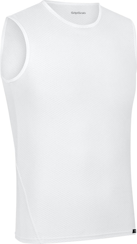 Gripgrab - ultralight mesh mouwloos base layer zomer fiets ondershirt polygiene zweethemd - wit - heren - maat xxl