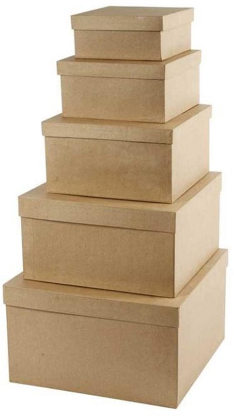 Creotime vierkante hoedendozen, 5 assorti