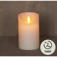 Anna's collection led rustiek stompkaars wax bewegende vlam op 3xaaa batterij met timer 7,5x12,5cm ivoor