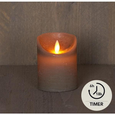 Anna's collection led rustiek stompkaars taupe 7,5x10cm