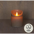 Anna's collection led rustiek stompkaars wax bewegende vlam op 3xaaa batterij met timer 7,5x10cm taupe