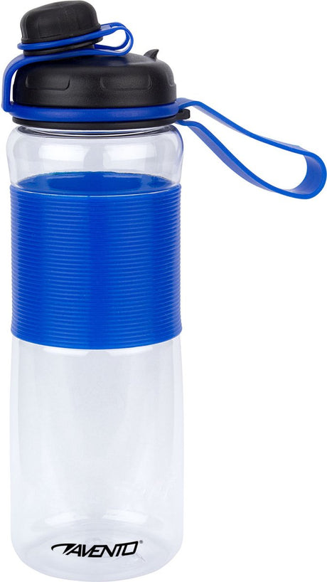 Avento drinkfles twisted - 0.6 liter - kobalt zwart transparant - 0,60 l