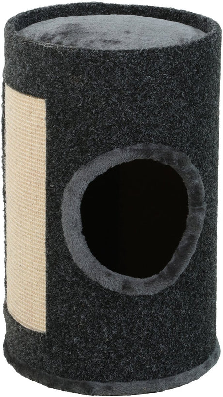 Zolux krabton - donkergrijs, tonvormig met schuilplaats - 31x31x50 cm
