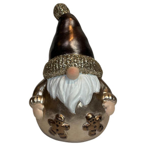 Mansion atmosphere beeld santa bruin goud with 9x7.5x13cm