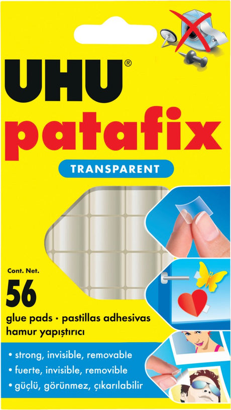 Uhu patafix 48815 48815 dubbelzijdige tape patafix transparant 56 stuk(s)