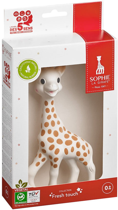 Sophie la girafe sophie de giraf - bijtspeeltje - bijtspeelgoed - baby speelgoed - kraamcadeau - babyshower cadeau - in wit rood geschenkdoosje - 100% natuurlijk rubber - vanaf 0 maanden - 17 cm - beige bruin
