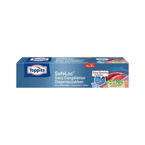 Toppits safeloc zip-diepvrieszakken 3l 15 stuks