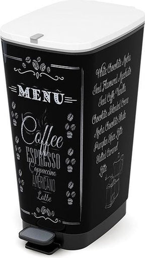 Kis chic bin coffee menu prullenbak - 50 l - zwart