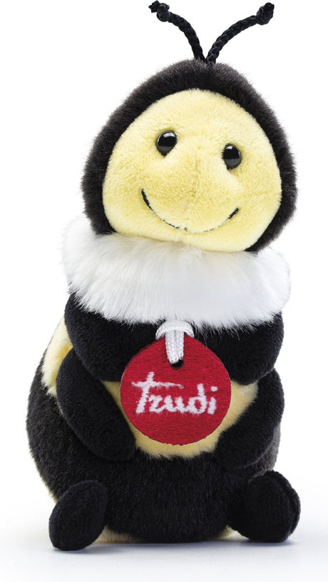 Trudi - knuffel bij - handgemaakt in italie - zachte pluche knuffel voor jongens en meisjes - geel zwart - 11x15x11 cm