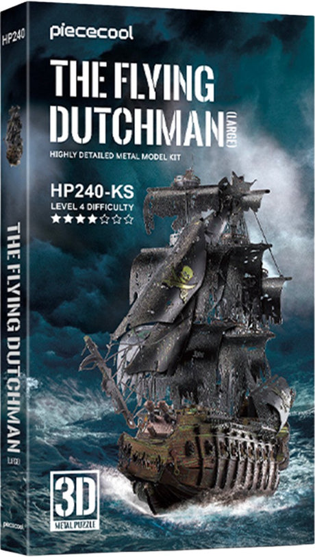Geronimo games piececool - the flying dutchman large - - hobby - metalen model - 3d puzzel - level 4 - 369 stukjes