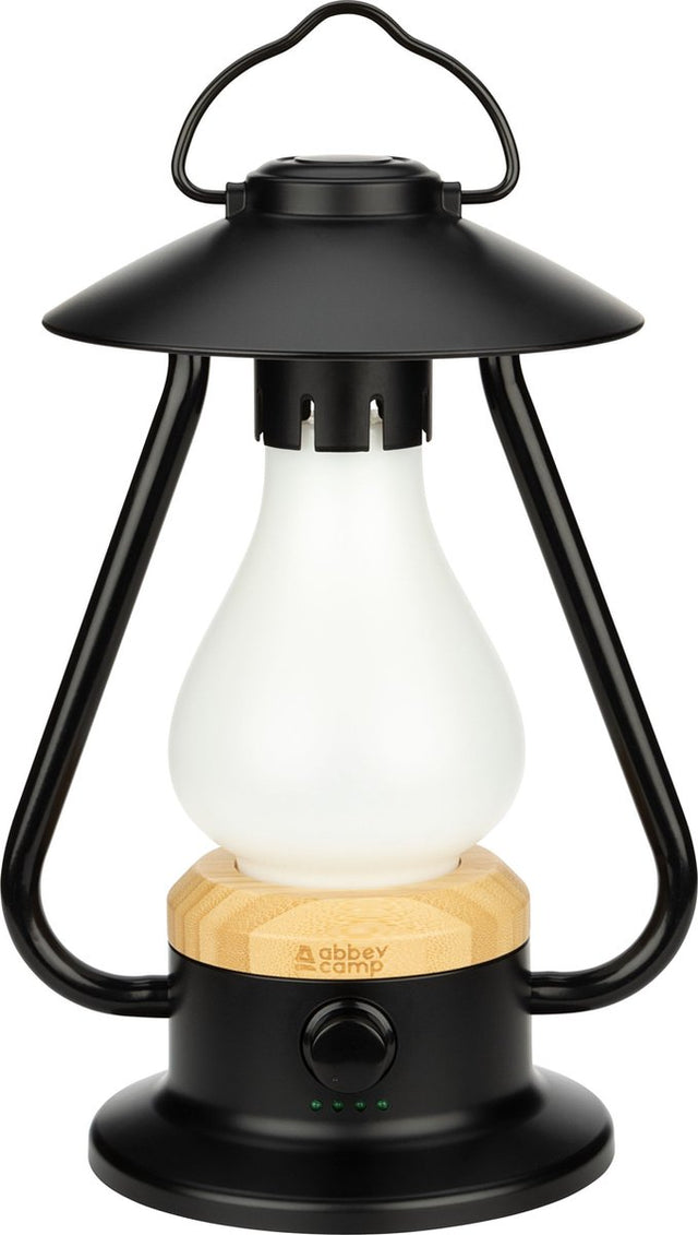 Abbey camp retro oplaadbare led lantaarn - oslo-279 - zwart