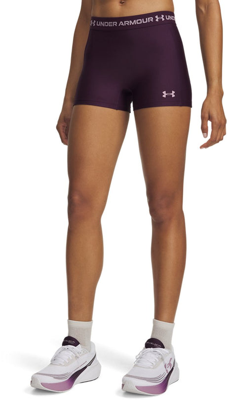 Under armour heatgear shorty-ppl dames sportbroek - paars echo - mauve roze l