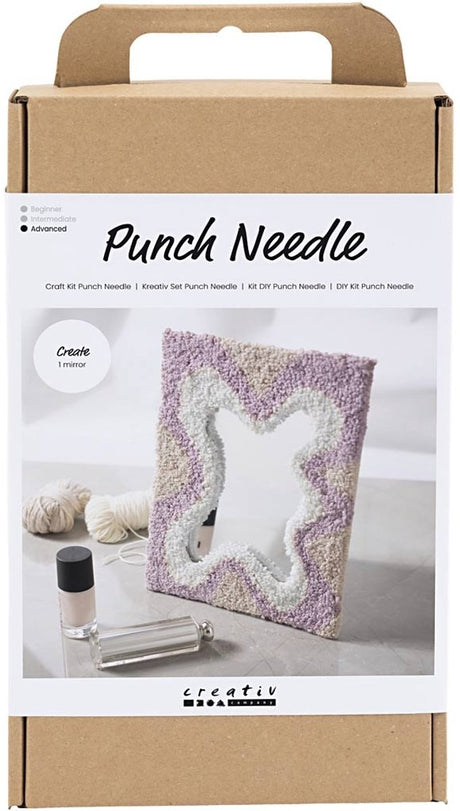 Creativ company hobbyset punch needle spiegel pastelkleuren