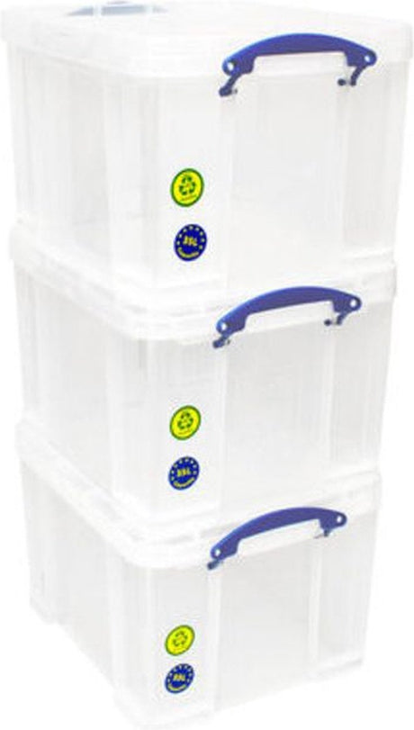 Really useful opbergbox 35 liter pak 3 dozen 480x390x310mm transpara..