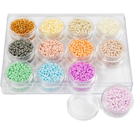 Creativ company rocailles ronde glazen kralen 3 mm pastelkleuren, 12x17 gram