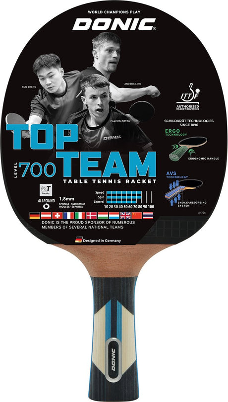 Donic schildkröt tafeltennisbat top team 700 zwart