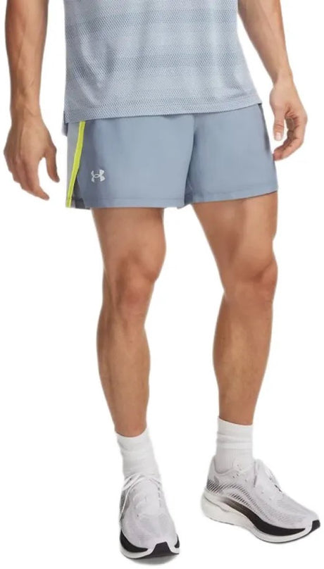 Under armour ua launch 5'' shorts-blu heren sportbroek - blauw wind flash light reflective s