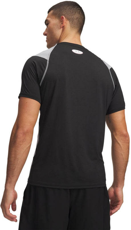 Under armour ua hg elite fitted ss-blk heren sportshirt - ultimate zwart - steel - reflective