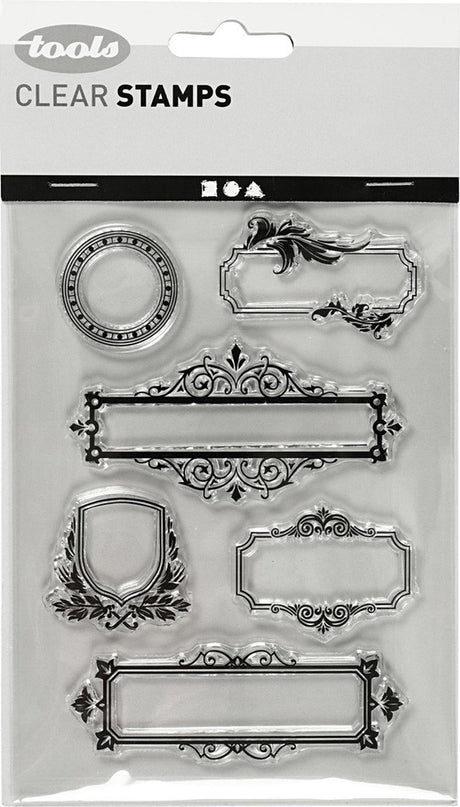 Creativ company cc silicone stempels lijsten ornamenten 15,5 cm