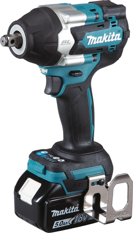 Makita dtw700rtj 18v li-ion accu slagmoersleutel set (2x 5.0ah accu) in mbox - 700 nm - 1 2 - koolborstelloos