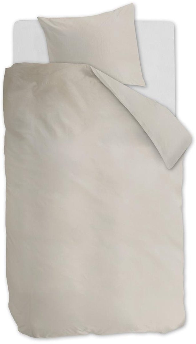 Ambiante cotton uni dekbedovertrek - effen - eenpersoons - 140x200 220 - zand