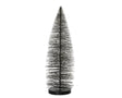 Decoris decoratief kerstboom borstel van kunststof zwart dia7x20cm