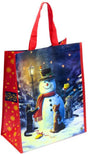 Merkloos sans marque tas shopper - lisa parker kerstmis katten sneewpop - duurzaam - 40x33x17cm