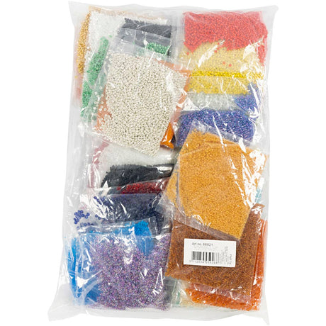 Creativ company rocailles, afm 6 0+8 0+15 0, d: 1,7+3+4 mm, 32x100 gr