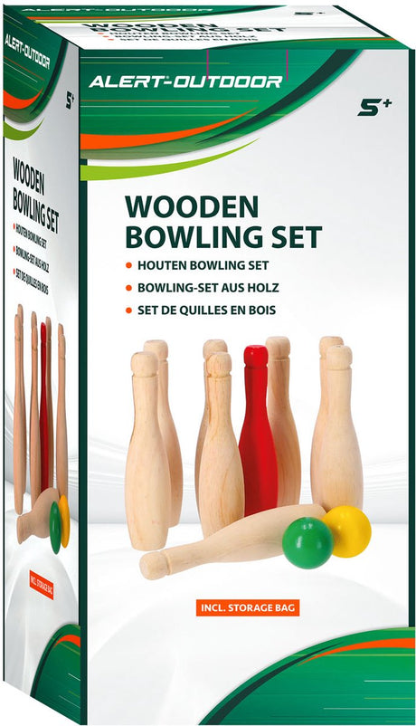 Outdoor alert houten bowling set