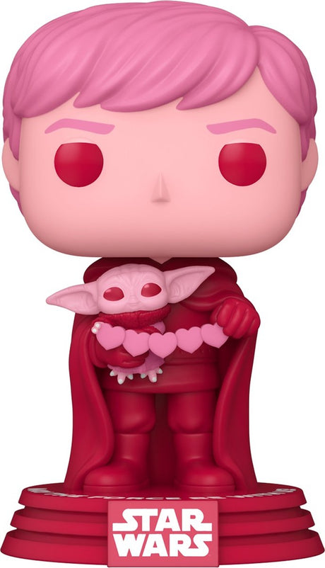 Funko star wars verzamelfiguur valentines pop! star wars luke grogu 9 cm roze