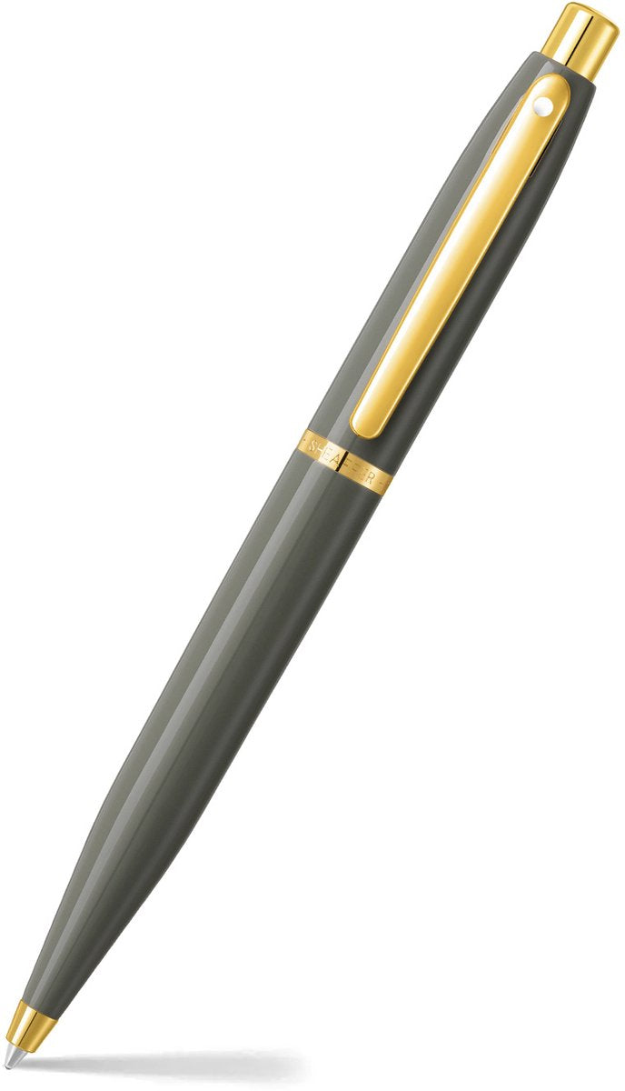 Sheaffer balpen - vfm - glanzend grijs en goud - penpunt m - schrijfkleur zwart