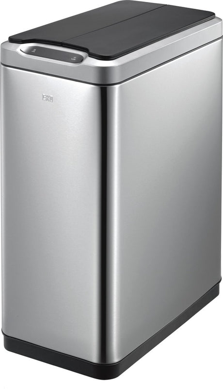 Eko - phantom recycler sensor bin 20+20 liter - stainless steel plastic - mat rvs, zwart - prullenbak